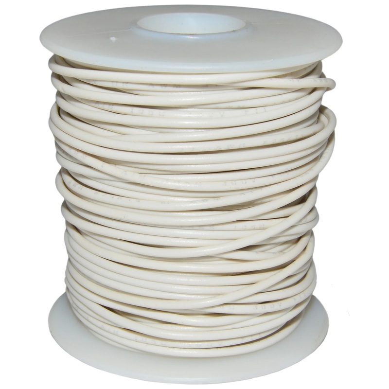 100 Feet White 22 Gauge Stranded Hook-Up Wire, Tinned Copper, PVC Insulation (Shade May Vary)