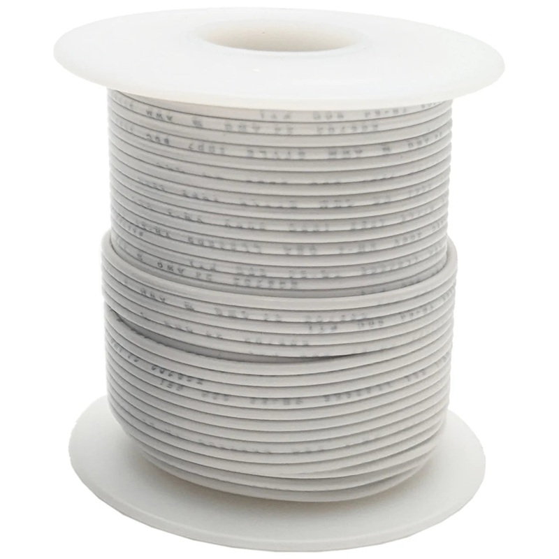 100 Feet White 24 Gauge Stranded Hook-Up Wire, Tinned Copper, PVC Insulation (Shade May Vary), 300 Volts