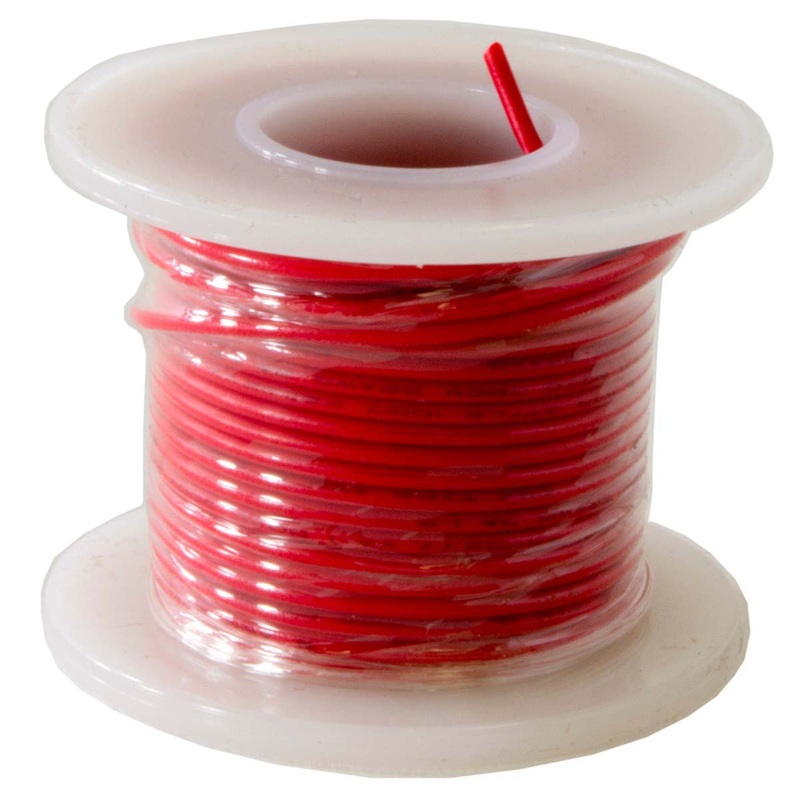 16 Gauge Stranded Wire, Red, 25' Spool, 300 Volts