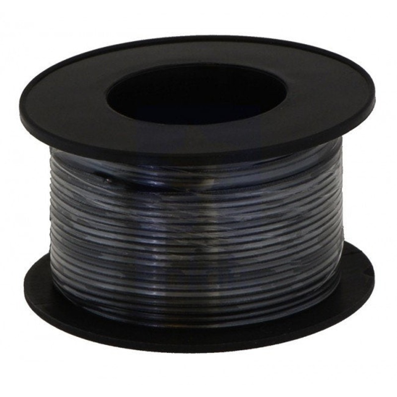 18 Gauge Test Lead Wire, Rubber Insulated Beldon (Black, 100 Feet)