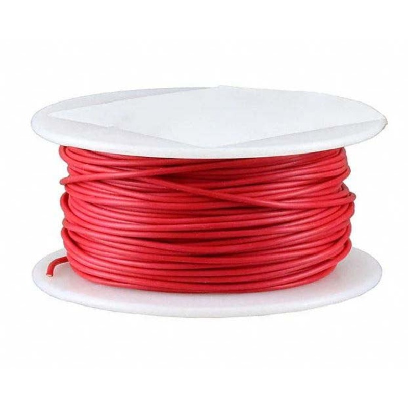 18 Gauge Test Lead Wire, Rubber Insulated Beldon (Red, 100 Feet)
