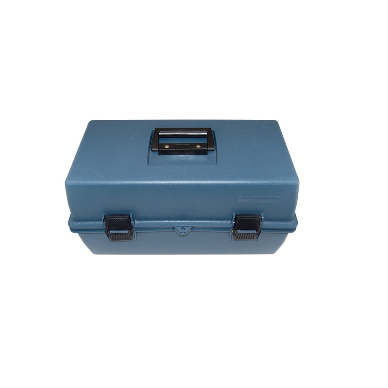 3 Tray Storage Box, Jumbo Size : 17" x 8" x 8 ", Blue Color