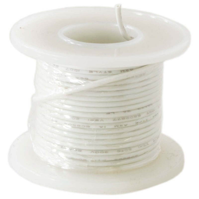 Hookup Wire 18 Gauge Stranded, (White , 500 Feet), 300 Volts