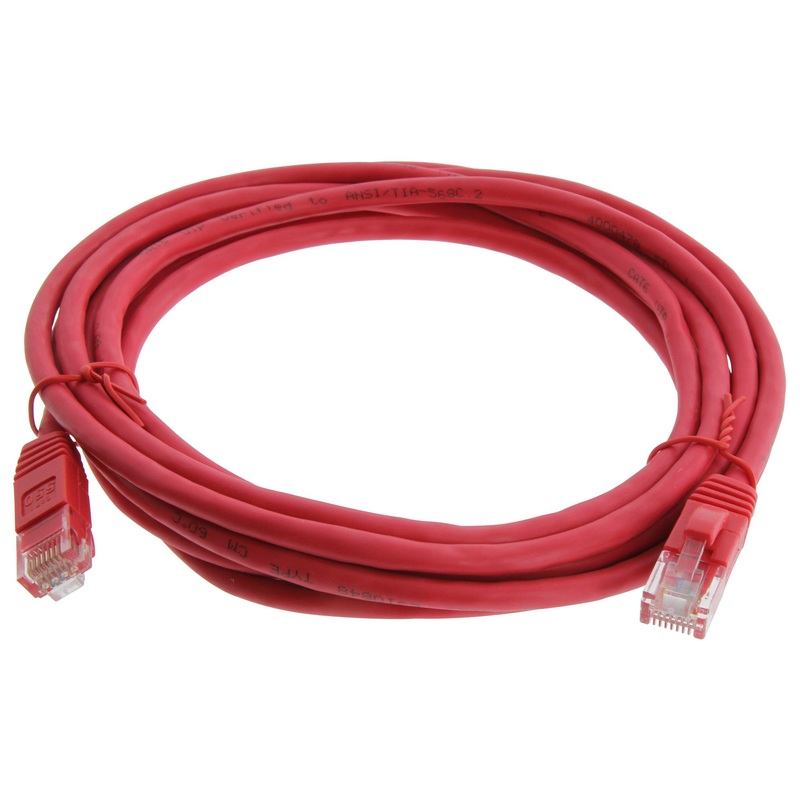 Network Cable CAT 5E, 24 AWG Solid, Red, 1000 Feet Spool