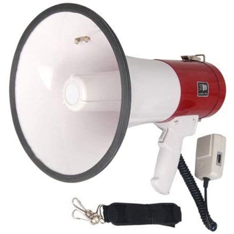 Rechargeable 50 Watt Loud Megaphone with Siren Bullhorn Speaker Outdoor Portable Amplifier