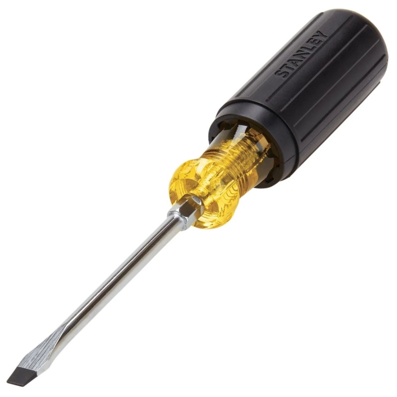 Stanley 1/4" Slotted Screwdriver with 4" Shaft, Vinyl Grip Handle (66-090)