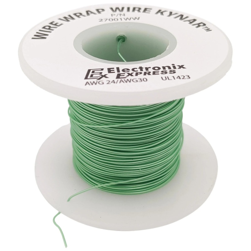 Wire Wrap Solid Kynar Wire 30 Gauge (Green, 100 Feet)