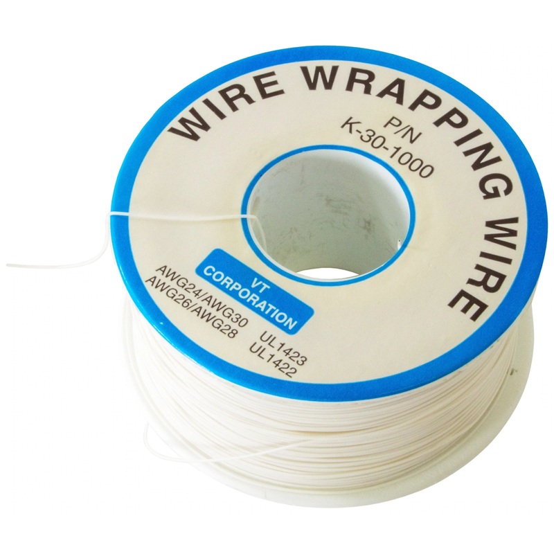 Wire Wrap Solid Kynar Wire 30 Gauge (White, 1000 feet)