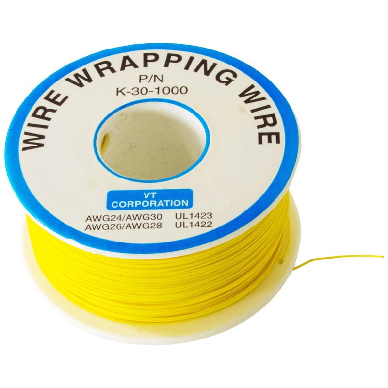 Wire Wrap Solid Kynar Wire 30 Gauge (Yellow, 1000 feet)
