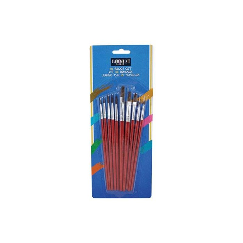 10 ct. Natural Hair Paint Brushes