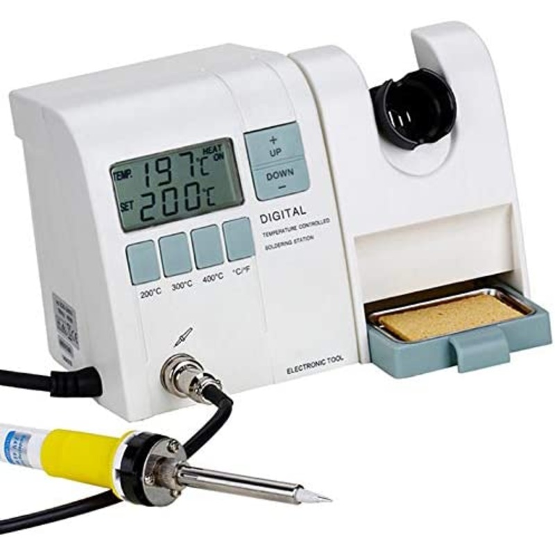 48W Temperature Controlled Soldering Station with Digital Display, ESD Safe