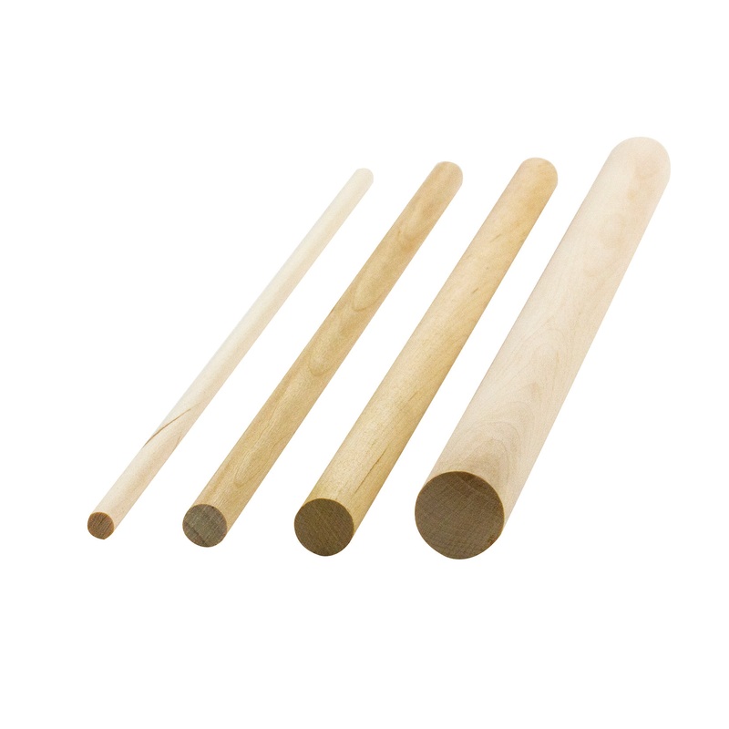 Birch Wood Dowels 1/2" x 12", 10 Pieces
