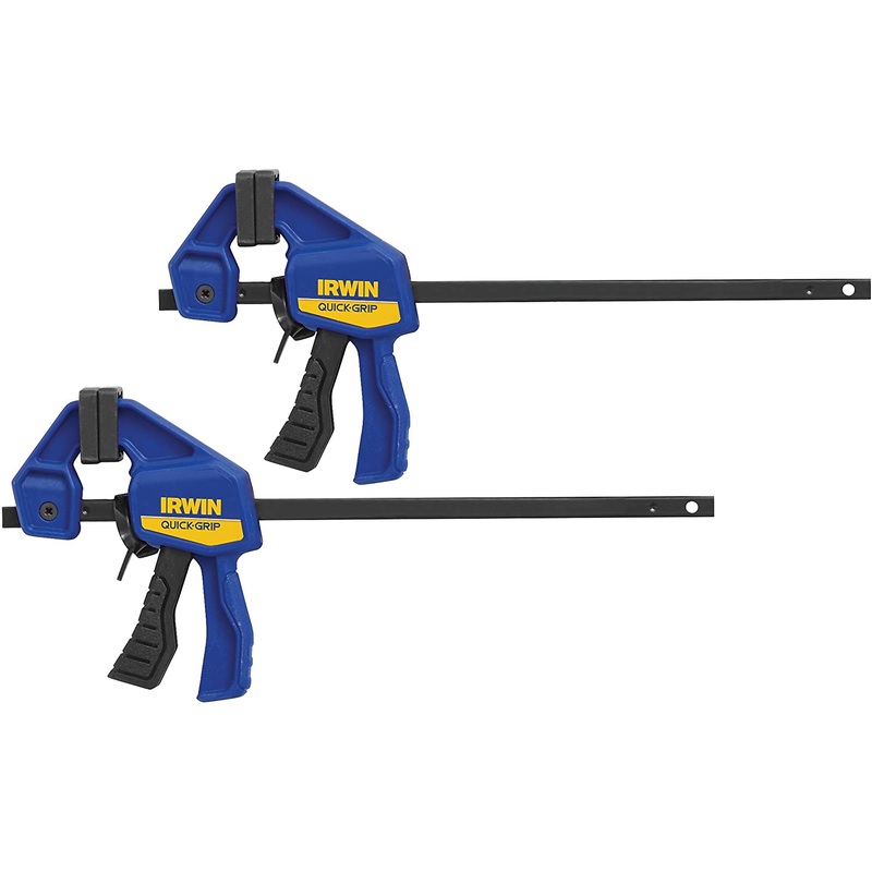 Irwin Quick Grip 4-1/2" Quick-Grip One-Handed Micro Bar Clamp, 2 Clamps Per Pack