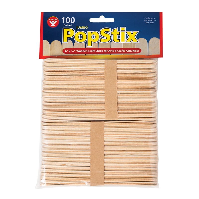 Natural Craft Wood Popstix, 6" x ", 100 Pieces
