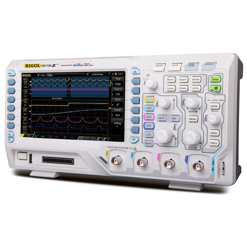 Rigol DS1104Z Plus 100 MHz Digital Oscilloscope with 4 Channels and 16 Digital Channels