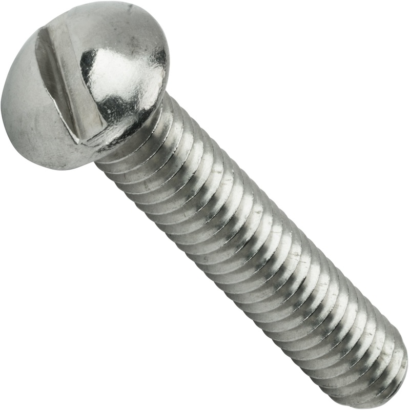 Round Headed Machine Screws, Steel /Zinc Plated, 2:56 x 1/2", 100 Pieces per Box