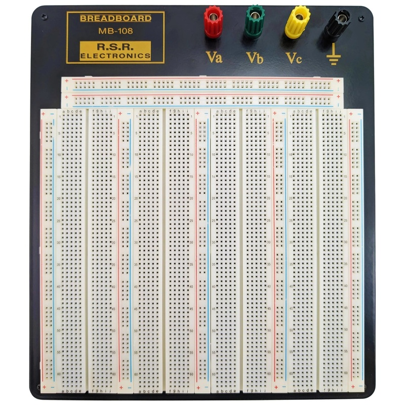 Solderless Breadboard, 10.2" x 9.4", 3220 Tie Points, 4 Binding Posts, Bronze Phosphorus Clip