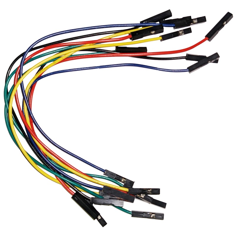 10 Pack Female to Female Jumper Wire Kit, 6" Length, 5 Different Colors
