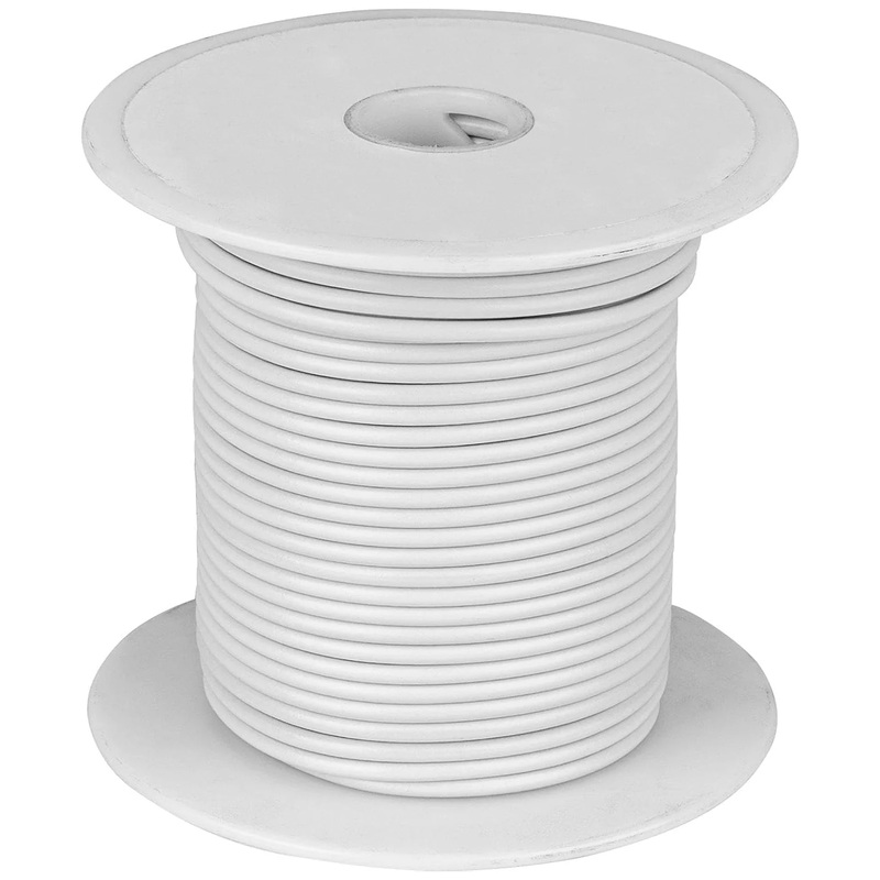 100 Feet White 16 Gauge Stranded Hook-Up Wire, Copper, PVC Insulation (Shade May Vary), 300 Volts