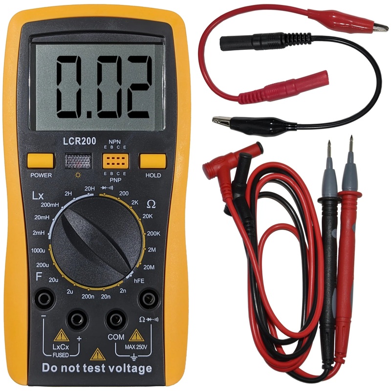 3 Digit Digital Capacitance, Resistance, and Inductance LCR Meter / Tester, Model LCR200