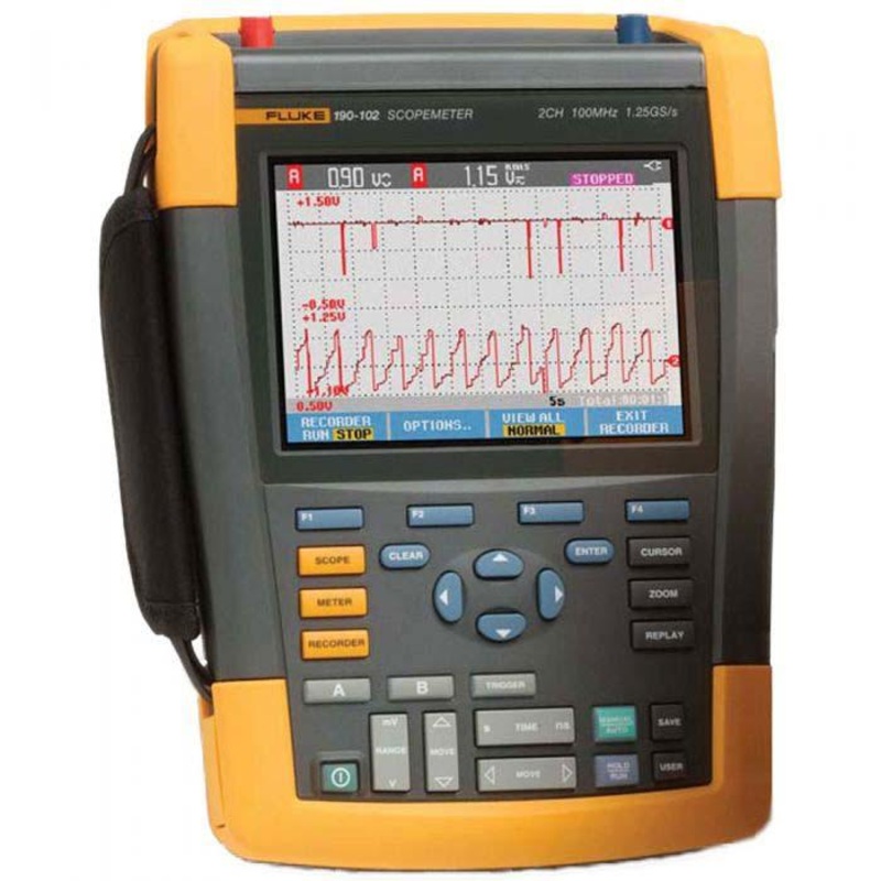 FLUKE-190-102/AM/S -  ScopeMeter Oscilloscope with SCC-290 KIT, 2 input channels, 100 MHz bandwidth with 1.25 GS/S
