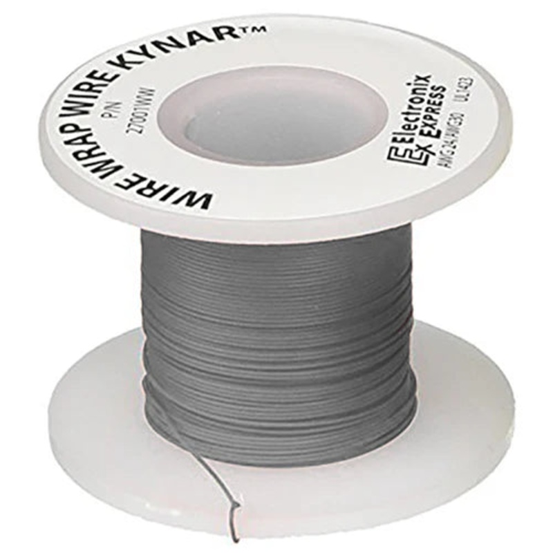Gray 30 Gauge Solid Kynar Wire Wrap, 100 Feet
