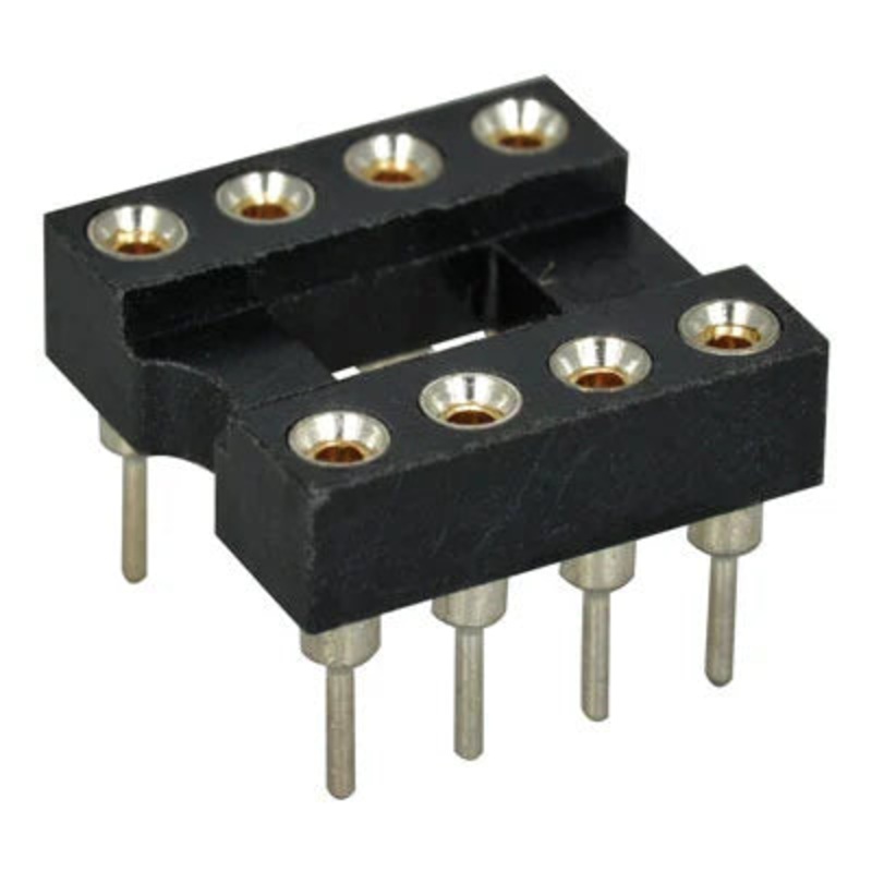 Machine Tooled Low Profile IC Socket 8-Pins