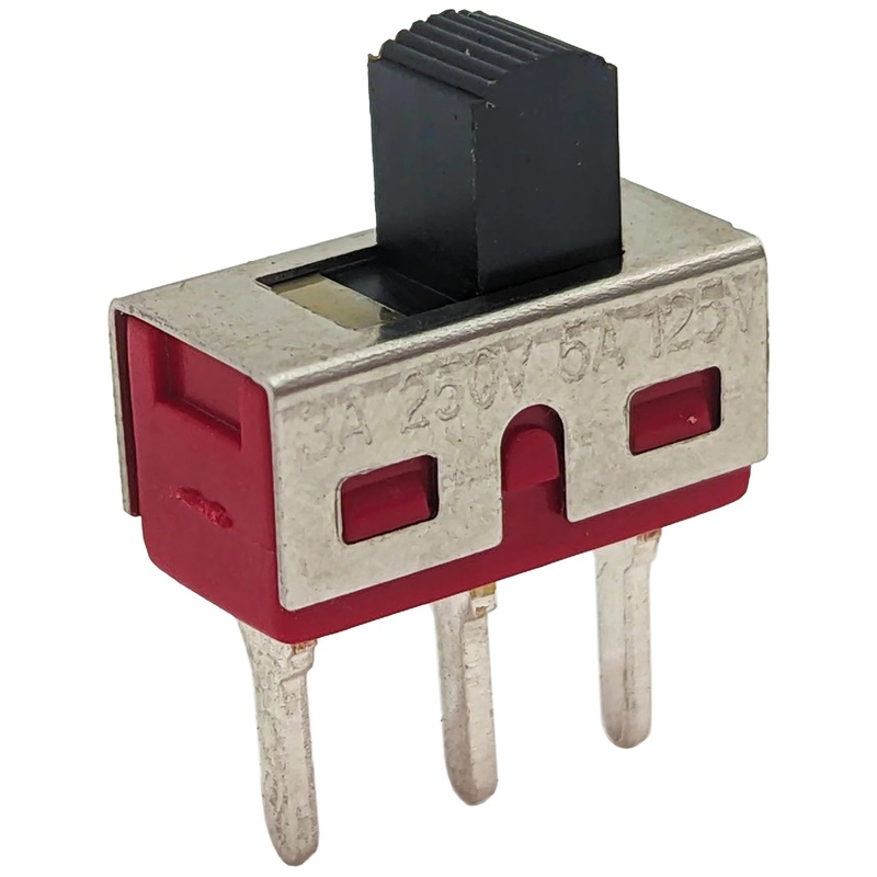 SPDT On-Off-On Mini Slide Switch with PC Leads, 3 Pins (0.24" x 0.50")
