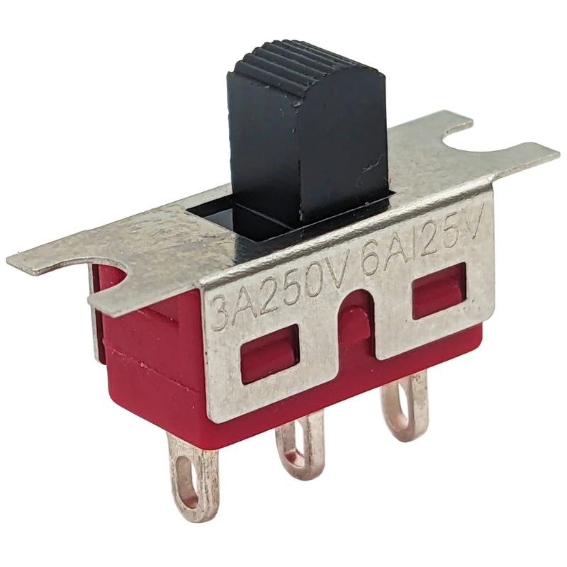 SPDT On-On Mini Slide Switch with 3 Solder Lug Terminals (0.24" x 0.50")