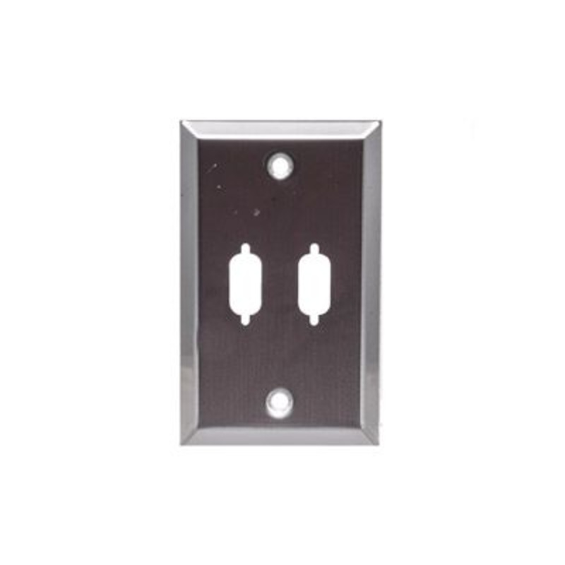 Stainless Steel Wall Plates, Dual, DB9 Hole