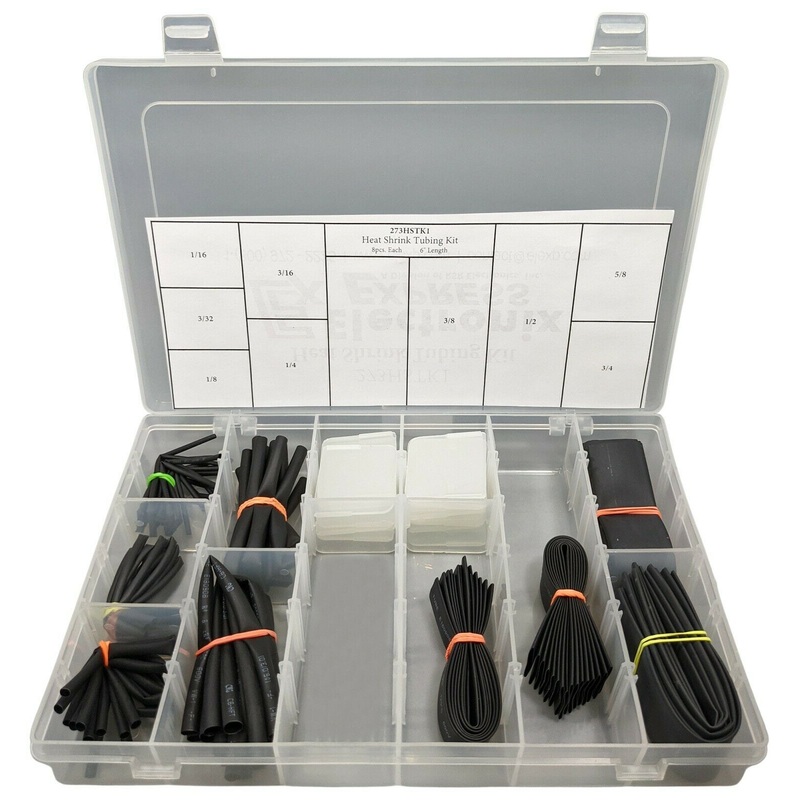 Heat Shrink Tubing Kit - 1/16", 3/32", 1/8", 3/16", 1/4", 3/8", 1/2", 5/8", 3/4"