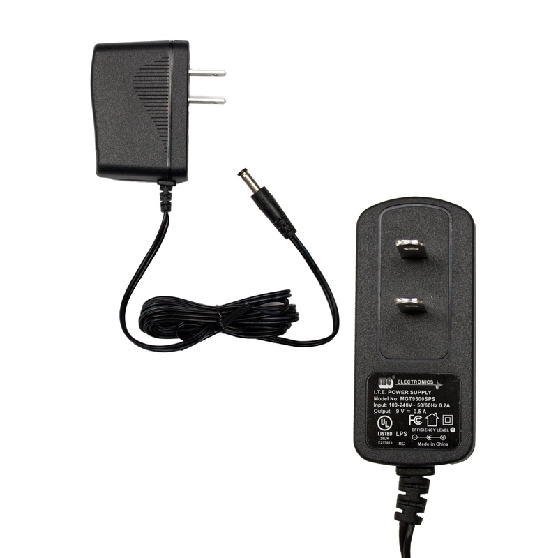 MG ELECTRONICS MGT-9500SPS 9V DC 500MA SWITCHING POWER SUPPLY