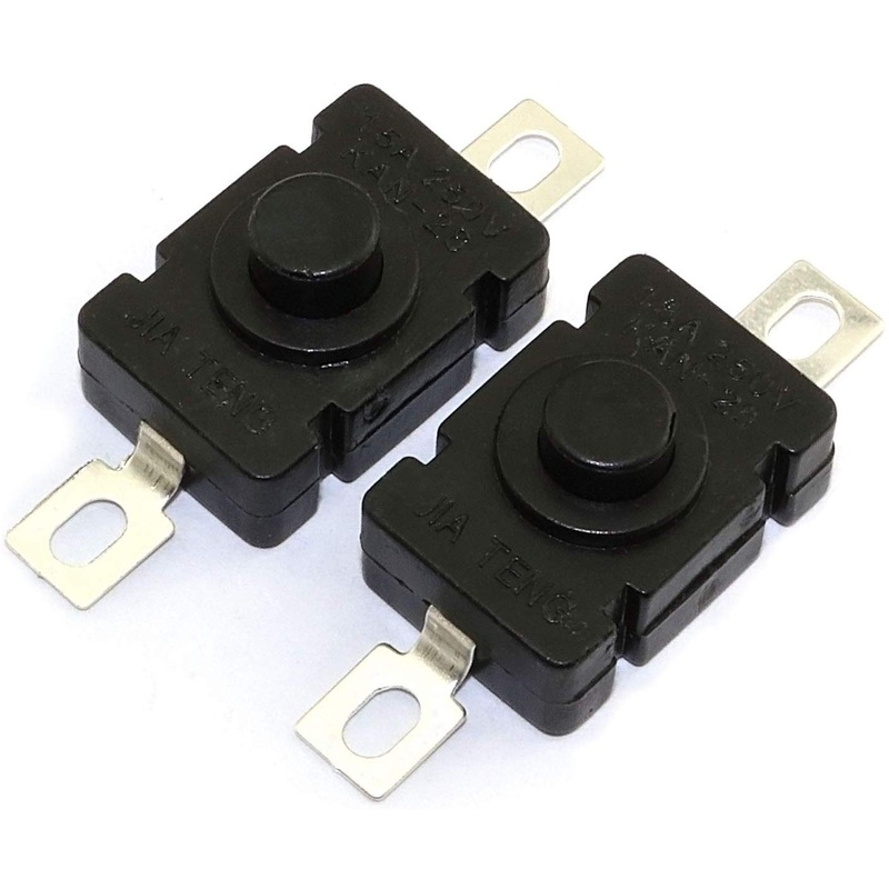 Self-Lock Push Button Switch KAN-28 for Flashlight SMD Type ON-Off Mini Switch (Flat Pin with Hole)