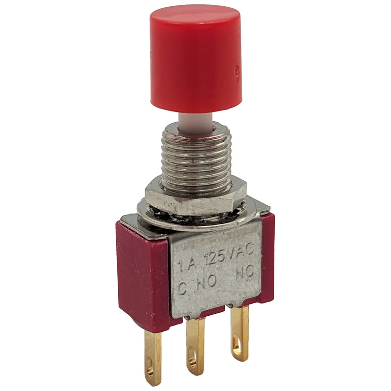 Snap-Acting SPDT Momentary Pushbutton Switch with Solder Lug Termination