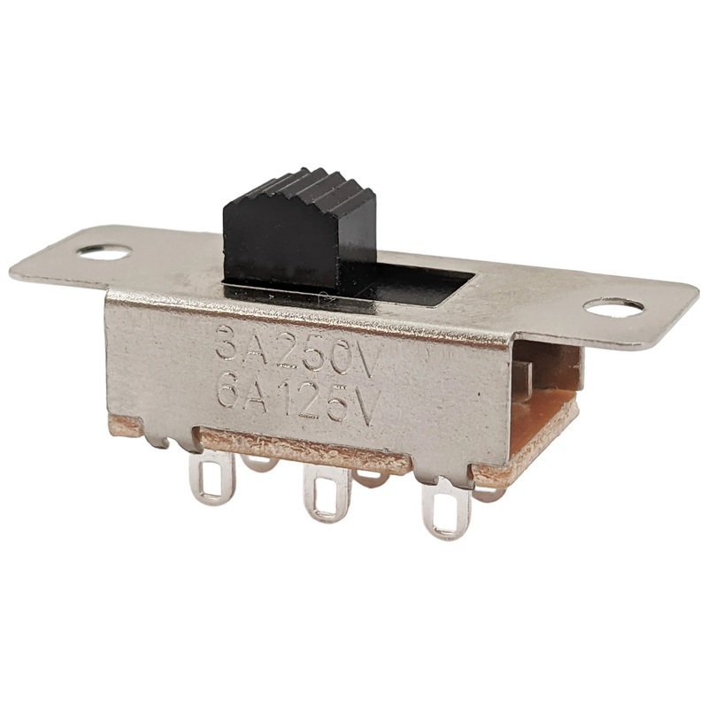 Standard DPDT Slide Switch with 6 Pin Solder Lug Termination, 1.4"0.50"0.68"