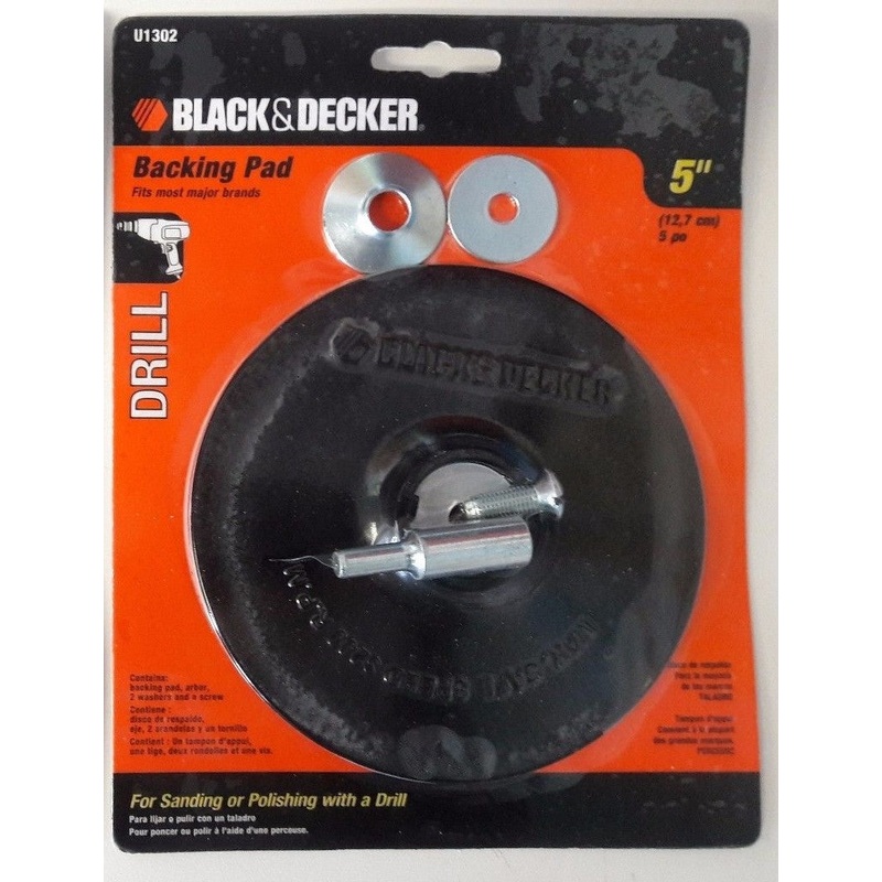 Black & Decker U1302 5" Backing Pad with 1/4" Attached Shank