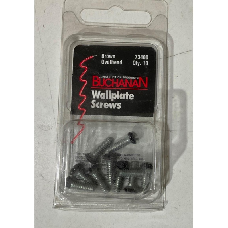 Buchanan 73400 Brown Ovalhead Wallplate Screws 10pc