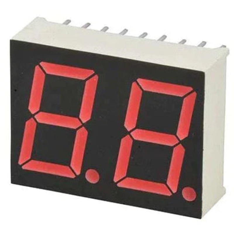 Common Anode 2 Digit 18 Pin Red LED 7-Segment Display