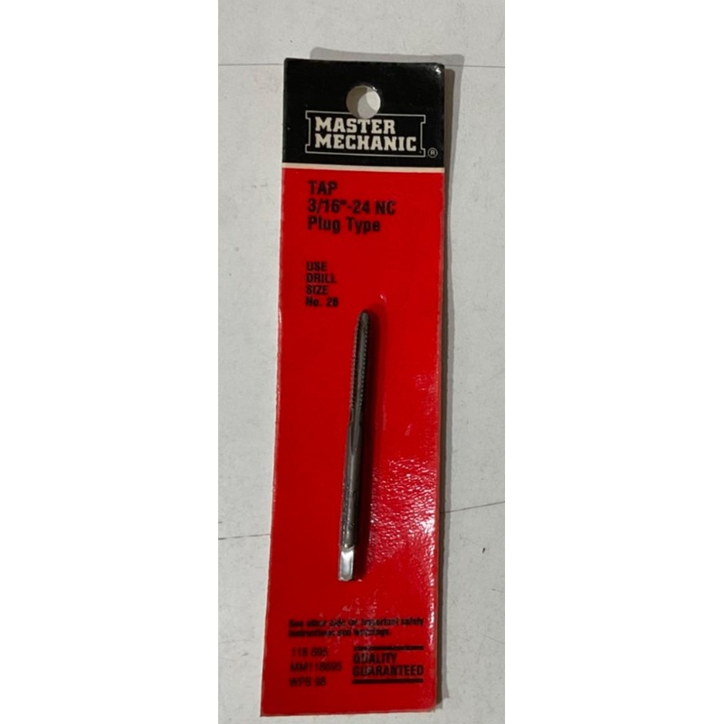 Master Mechanic 118 695 3/16" -24 NC Plug Tap