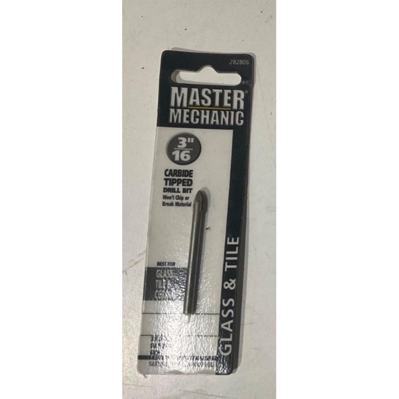 Master Mechanic 282806 3/16" Carbide Tipped Glass and Tile Drill Bit