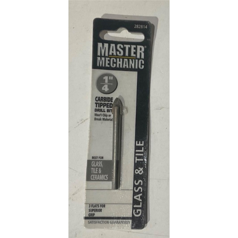 Master Mechanic 282814 1/4" Carbide Tipped Glass & Tile Drill Bit