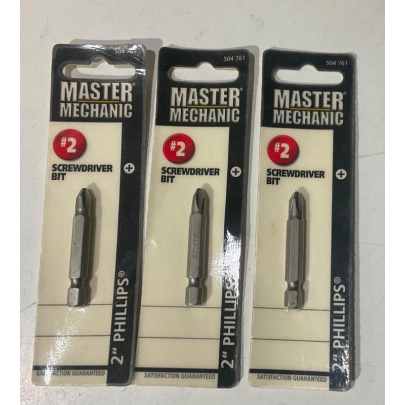 Master Mechanic 504 761 #2 Phillips 2" Screwdriver Bit 3pks