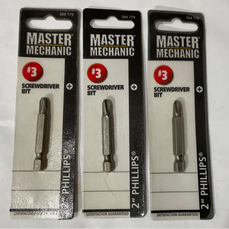 Master Mechanic 504 779 #3 2" Phillips Screwdriver Bit 3pks