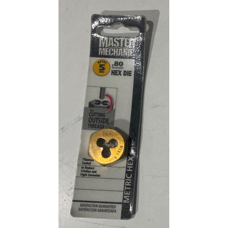 Master Mechanic 789527 5mm .80 Thread pitch Titanium coated Hex Die