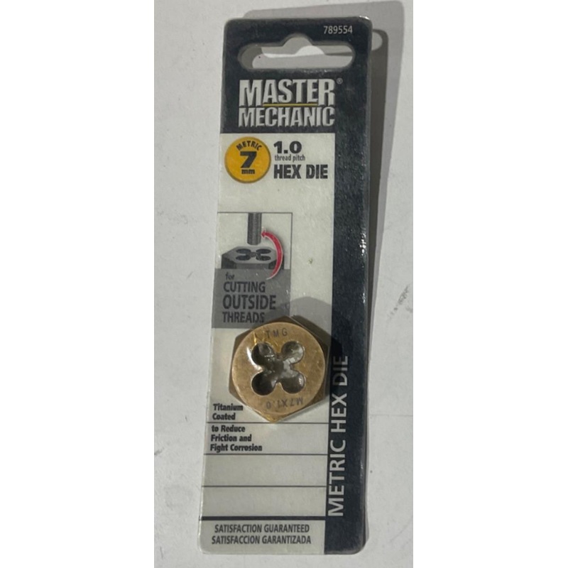 Master Mechanic 789554 7mm 1.0 Titanium coated Hex Die