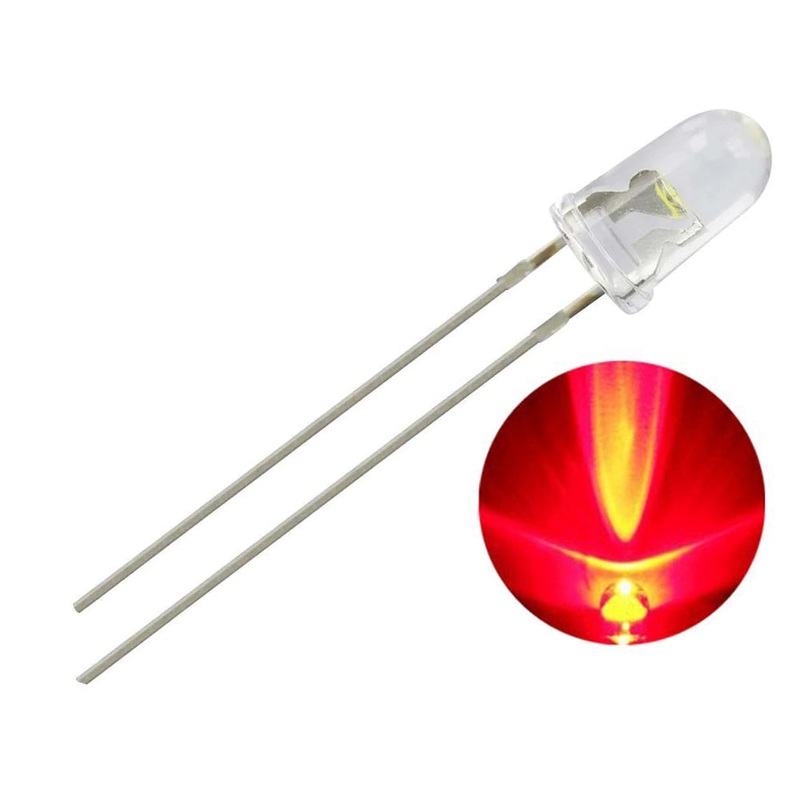 Super Bright Standard Red LED, 5mm White Clear Lens, 4000 MCD @20mA, 30 Degrees Viewing Angle