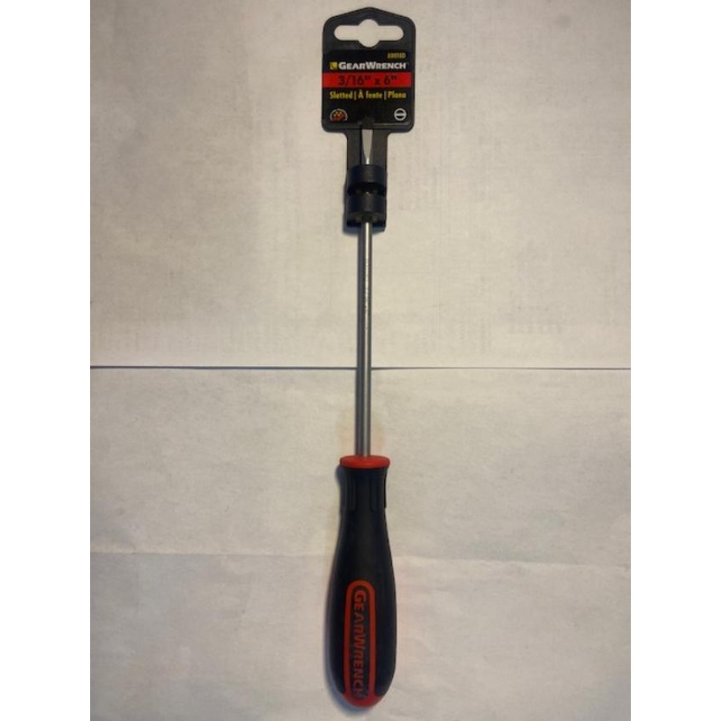 GearWrench 80018D 3/16" x 6" Cabinet Tip Screwdriver Dual Material