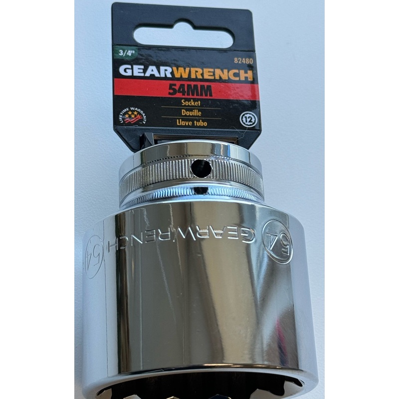 GearWrench 82480 3/4" Drive 54mm 12 Point Standard Metric Socket