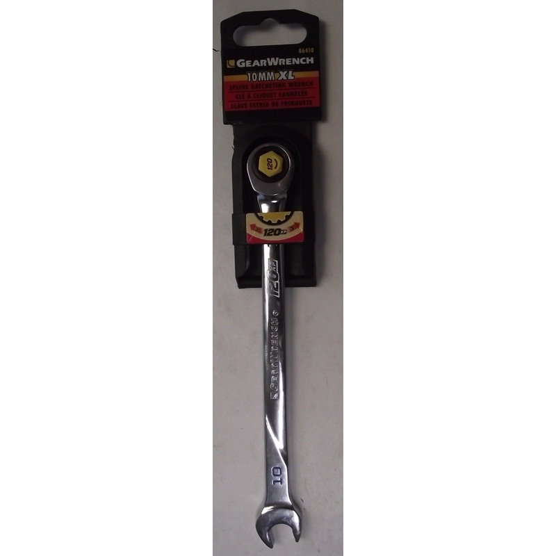 GearWrench 86410 10mm 120XP Universal Spline XL Combination Ratcheting Wrench