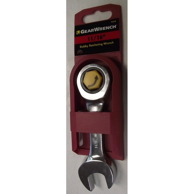 GearWrench 9505D 11/16" Stubby Combination Box Ratcheting Wrench